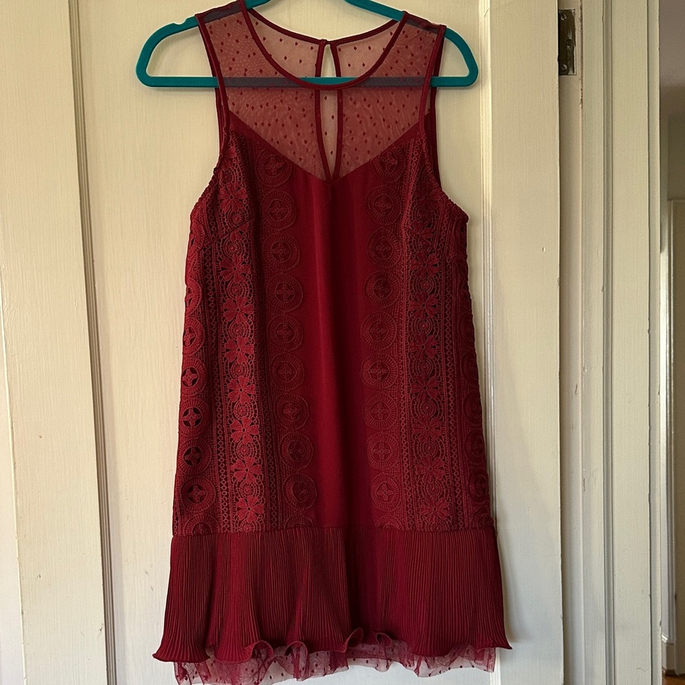 Entro Scarlet Dress Lace & Pleats
